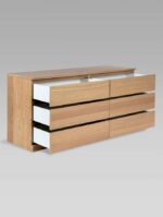 ВАРМА ПРАЙМ, комод, 6 ящиков, 160х48х77 см, натуральный шпон, дуб беленый