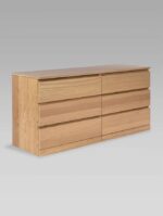 ВАРМА ПРАЙМ, комод, 6 ящиков, 160х48х77 см, натуральный шпон, дуб беленый