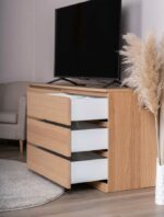 ВАРМА ПРАЙМ, комод, 6 ящиков, 160х48х77 см, натуральный шпон, дуб беленый