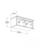 САГА, полка навесная, 2 секции, 91х62 см, белый