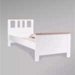 САГА, кровать односпальная, 90х200 см, белый/ясень, М3