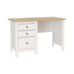 САГА, стол письменный, 3 ящика, 120х56 см, белый/ясень