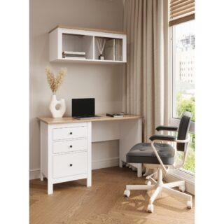 САГА, стол письменный, 3 ящика, 120х56 см, белый/ясень