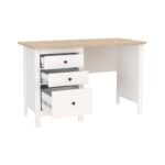 САГА, стол письменный, 3 ящика, 120х56 см, белый/ясень