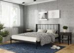 БРИЗ, двуспальная кровать, металлическая 140х200см, черный, М4