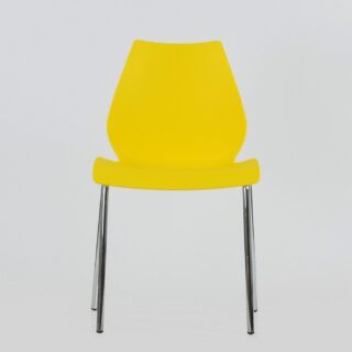 ЛИЛИ N-234, стул стопируемый, хром/желтый