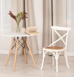 ВИЕННА, стул из массива вяза, белый/натуральный