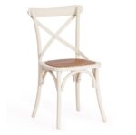 ВИЕННА, стул из массива вяза, белый/натуральный