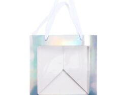 ГИФТ, пакет подарочный с окном, 25х25х25, голографический