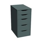 ИНГАР, тумба с 5 ящиками, бирюзовый, М