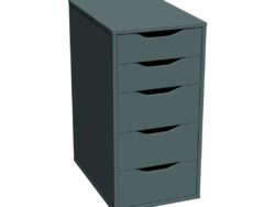 ИНГАР, тумба с 5 ящиками, бирюзовый, М