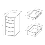 ИНГАР, тумба с 5 ящиками, бирюзовый, М