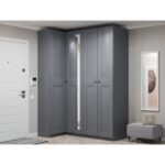 МАКС, дверь, 50 см, 2 заполнения, серый, М