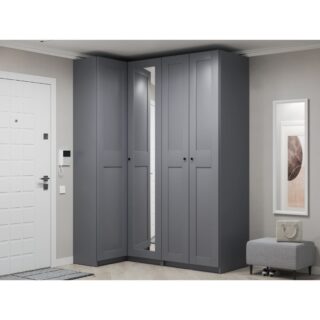 МАКС, дверь, 50 см, 2 заполнения, серый, М