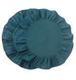 РЮШИ, набор салфеток круглых, 2 шт, 36х36 см, бирюзовый