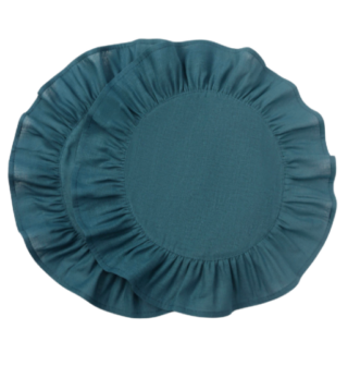 РЮШИ, набор салфеток круглых, 2 шт, 36х36 см, бирюзовый