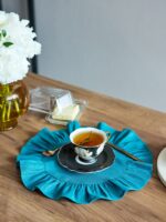 РЮШИ, набор салфеток круглых, 2 шт, 36х36 см, бирюзовый