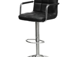 КРЮГЕР АРМ N-69, барный стул, газлифт, экокожа, хром/черный