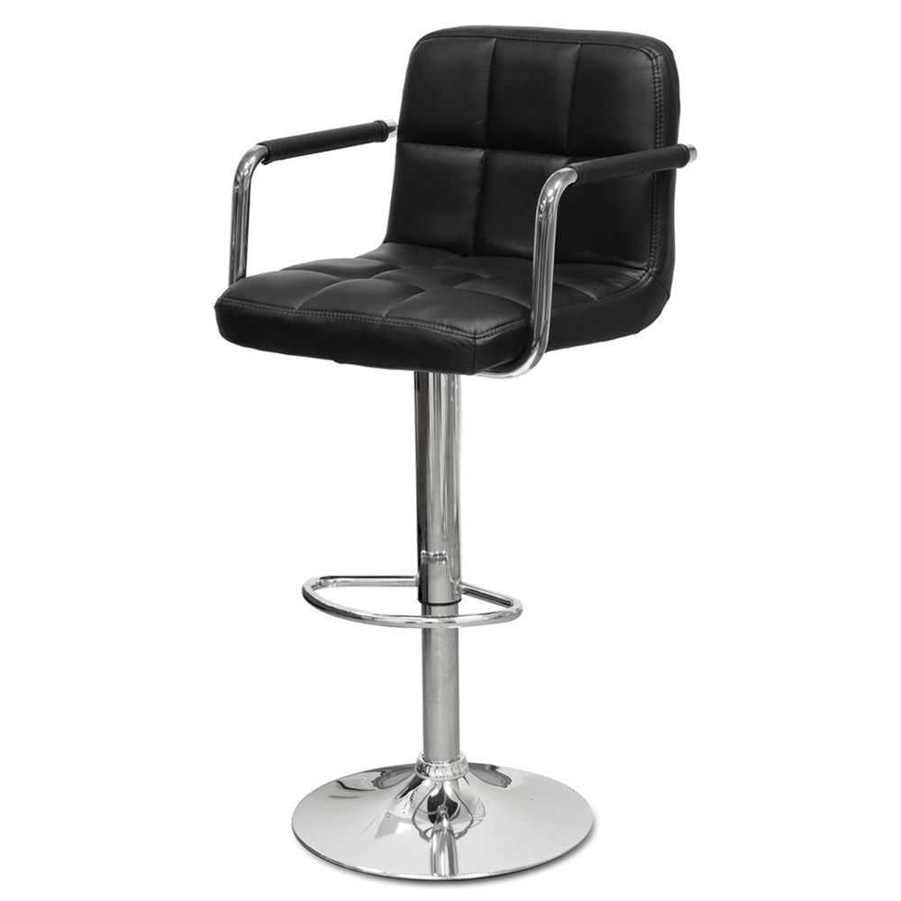 КРЮГЕР АРМ N-69, барный стул, газлифт, экокожа, хром/черный