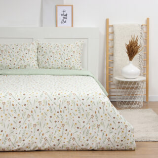 ЛЕТО, постельное белье, евро, сатин, зеленый