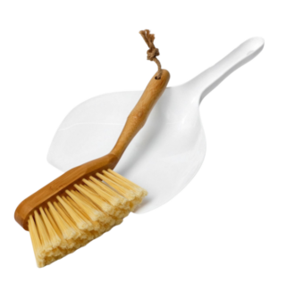 РАККУН, щётка с совком, бамбуковая ручка, белый