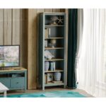 САГА, стеллаж, 70х42х215 см, бирюзовый/ясень, М2