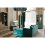 САГА, стеллаж, 70х42х215 см, бирюзовый/ясень, М2