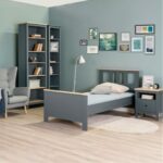 САГА, стеллаж, 70х42х215 см, бирюзовый/ясень, М2