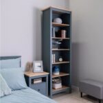 САГА, стеллаж, 70х42х215 см, бирюзовый/ясень, М2