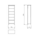 САГА, стеллаж, 70х42х215 см, бирюзовый/ясень, М2