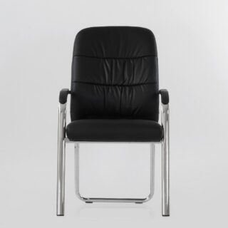 ОФИС K-16, кресло для посетителей, экокожа, хром/черный