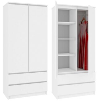 МАЛЬМО, шкаф платяной, 80х180х50 см, белый, М2