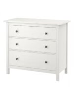 КЫМОР, комод из массива сосны, 3 ящика, белый