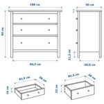 КЫМОР, комод из массива сосны, 3 ящика, белый