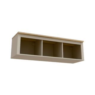 САГА, полка навесная, 3 секции, 131х62 см, кашемир/ясень