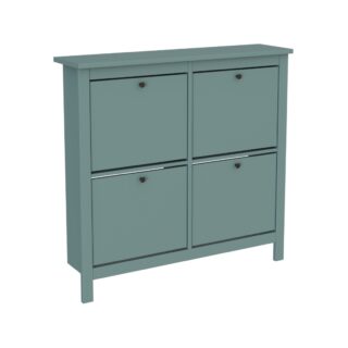 САГА, тумба для обуви, 4 двери, 113х108 см, бирюзовый