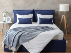 СМУФ, двуспальная кровать с подъемным механизмом, 160х200 см, синий