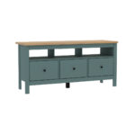 САГА, тумба под ТВ, 3 ящика, 131х62 см, бирюзовый/ясень, М2