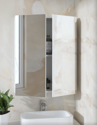 СТАНДАРТ, шкафчик с зеркалом, навесной, 60х76х20 см, белый