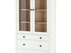 КЫМОР, шкаф-сервант, 3 ящика, 90х37х198 см, белый/светло-коричневый