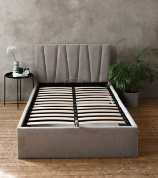 КЕЛЛИ, односпальная кровать с подъемным механизмом, 120х200 см, серый