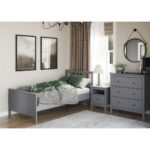 САГА, кровать односпальная, 90х200 см, серый, М3