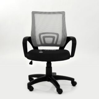 ОФИС К-695, кресло рабочее,серая сетка, сиденье черное, черный, газлифт