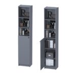 ВАРМА СТЭНД, стеллаж, 39х198 см, серый, М