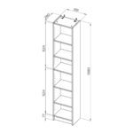 ВАРМА СТЭНД, стеллаж, 39х198 см, серый, М