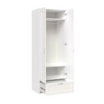 СИРИУС, шкаф платяной 2-дверный, 1 ящик, 78х220 см, белый, М3