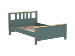 САГА, кровать двуспальная, 140х200 см, бирюзовый/ясень, М3