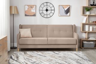 СКАНДИКА Тифани, диван-кровать, песочный, велюр, М2