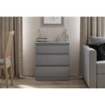 КАСТОР, комод, 3 ящика, 65х71 см, серый, М