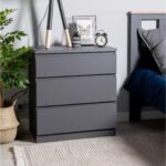 КАСТОР, комод, 3 ящика, 65х71 см, серый, М